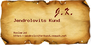 Jendrolovits Kund névjegykártya